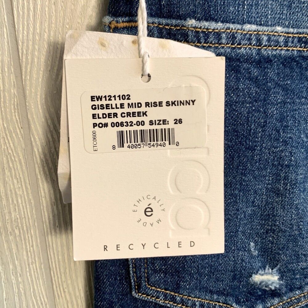 Etica Giselle Mid Rise Skinny Jean Elder Creek Size 26 NWT - Picture 7 of 7